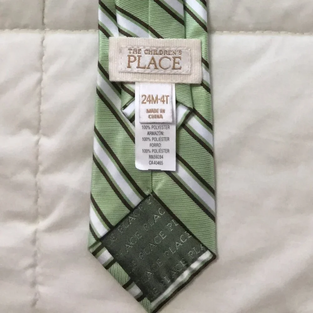 TCP - Children's Place Green Striped  Neck Tie {Size 24m-4T)